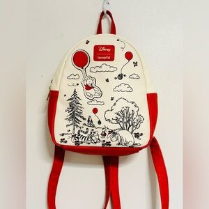 Disney Winnie the Pooh Red Balloons Loungefly Mini Backpack Bag